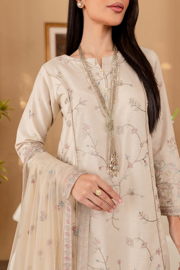 Aylin 3Pc - Embroidered Karandi Dress