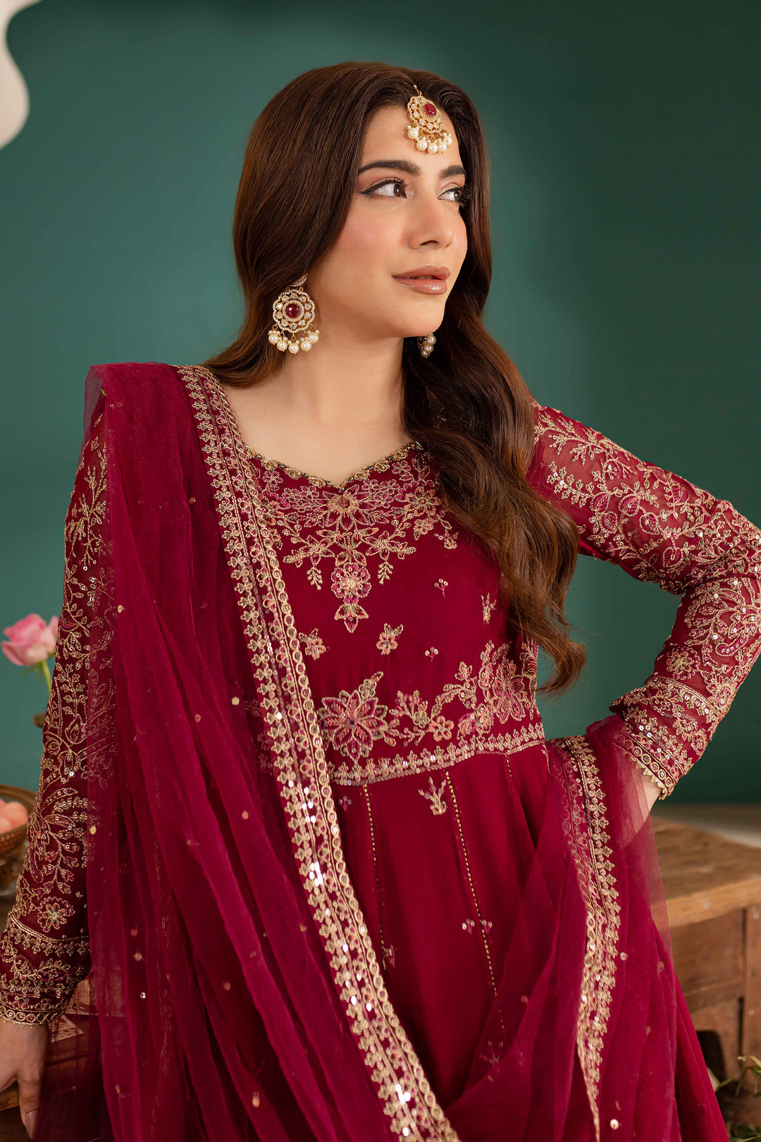 Zauq 3Pc - Embroidered Luxe Pret