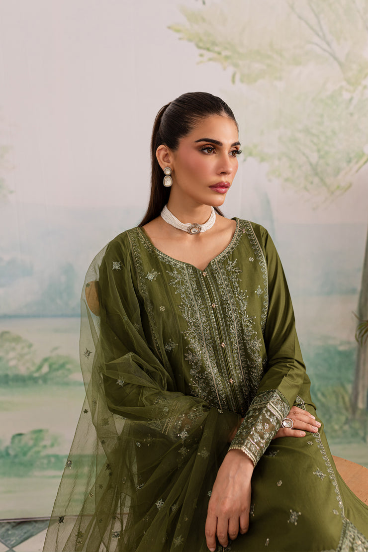 Key Lime 3Pc - Embroidered Lawn Dress - BATIK