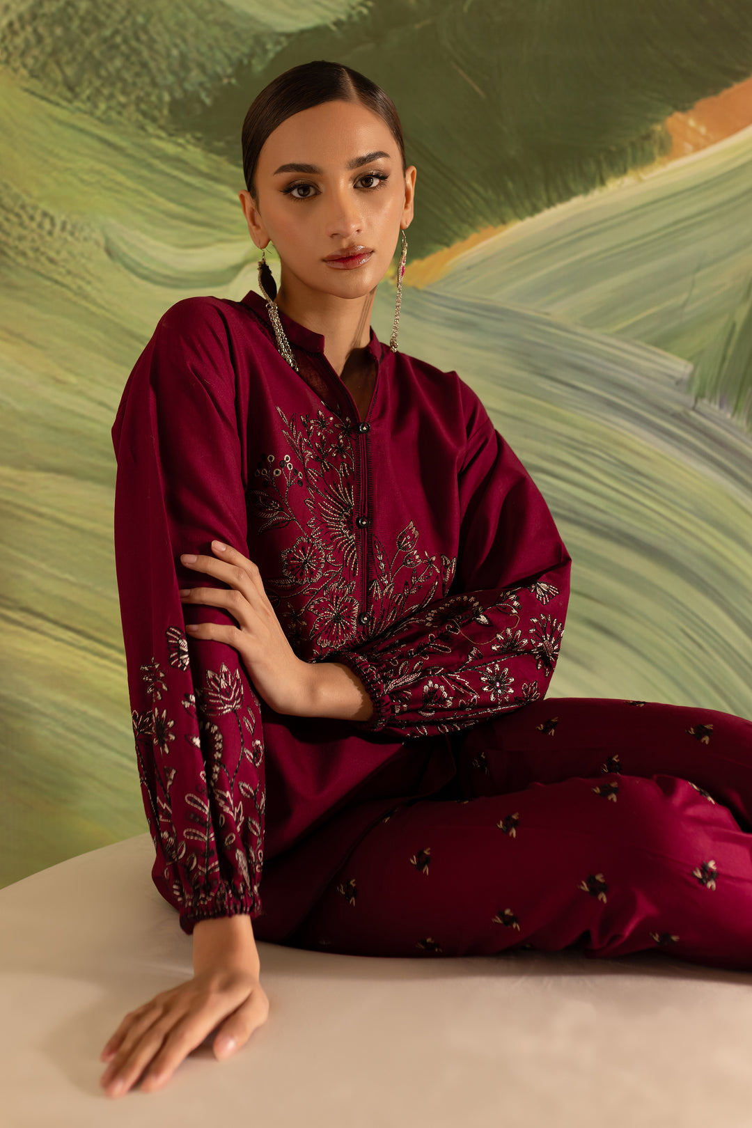 Serafena 2Pc - Embroidered Khaddar Dress - BATIK