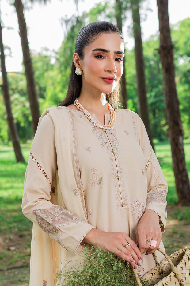 Saige 3Pc - Embroidered Karandi Dress - BATIK