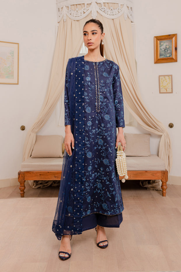 Aura 3Pc - Embroidered Luxe PRET - BATIK