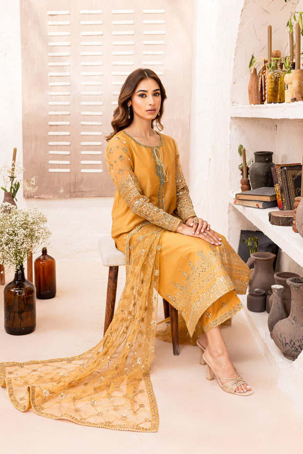 Canary 3Pc - Embroidered Luxe PRET - BATIK