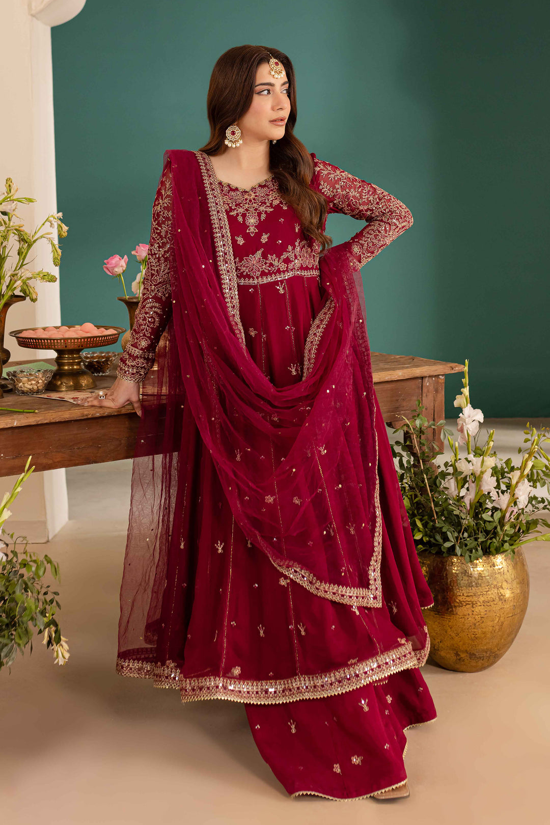 Zauq 3Pc - Embroidered Luxe Pret