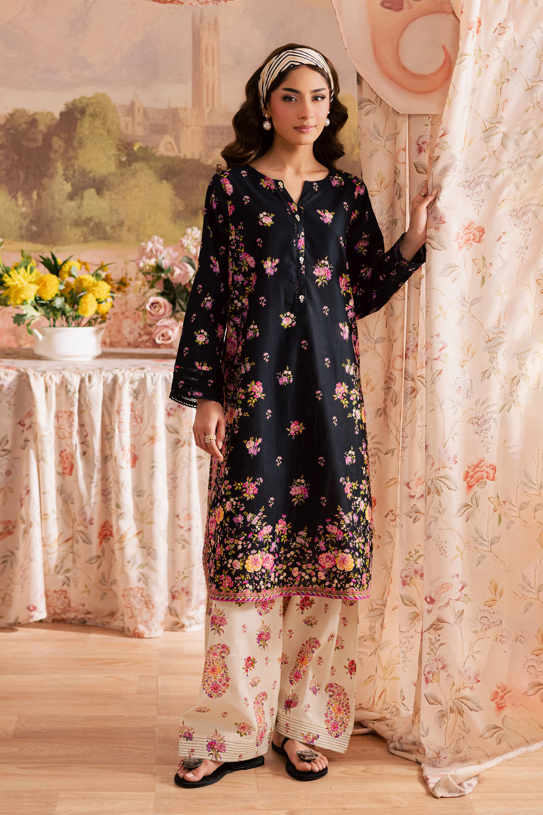 Black Beauty 2Pc - Printed Lawn Dress