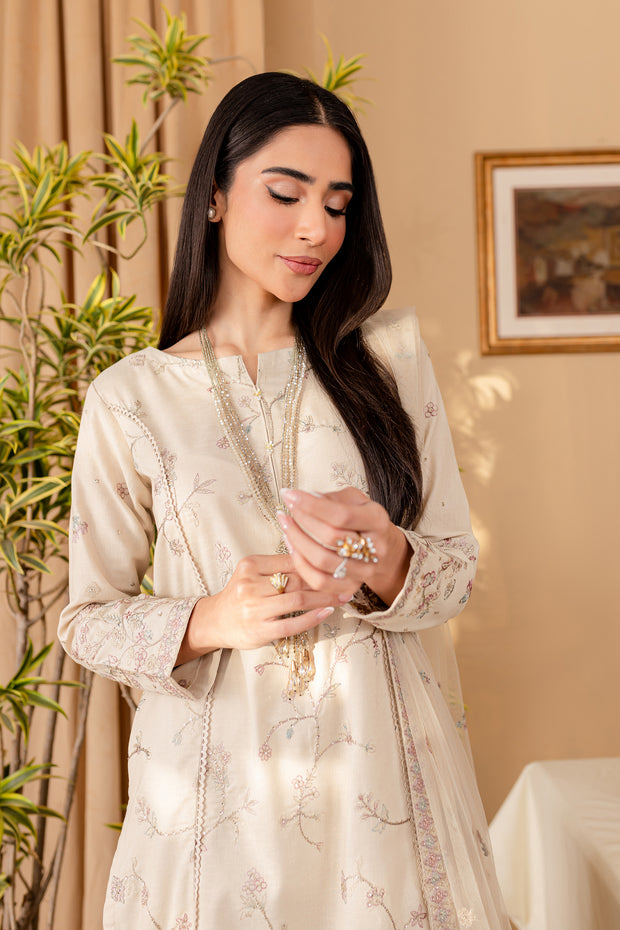 Aylin 3Pc - Embroidered Karandi Dress