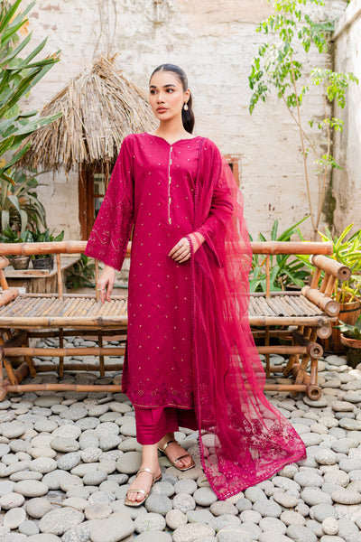 Naira  3Pc - Embroidered Karandi Dress - BATIK