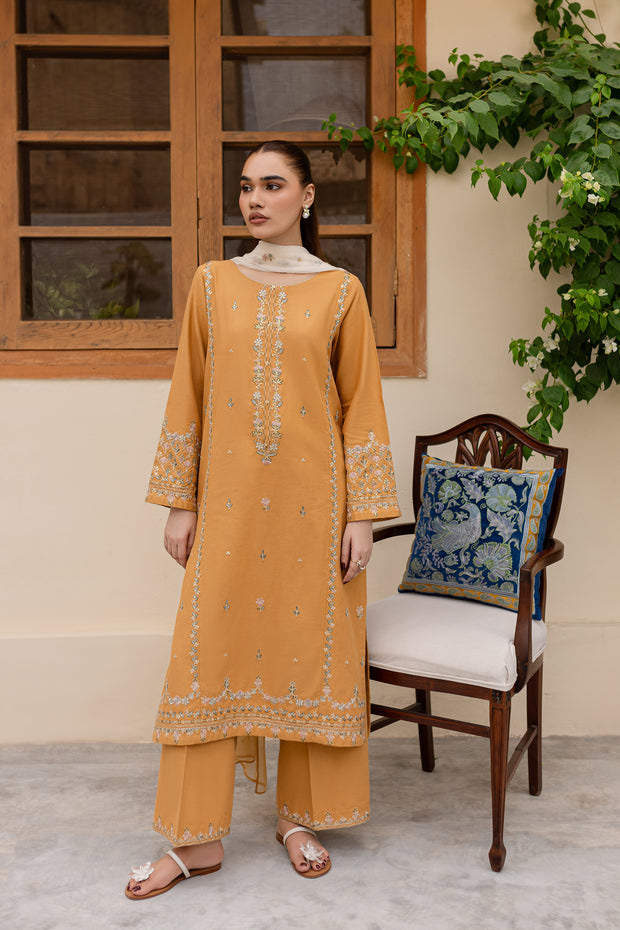 Erika 3Pc - Embroidered Khaddar Dress - BATIK