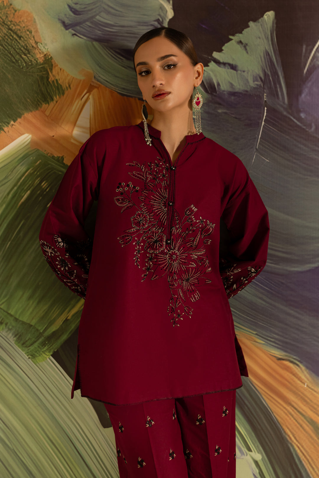 Serafena 2Pc - Embroidered Khaddar Dress - BATIK