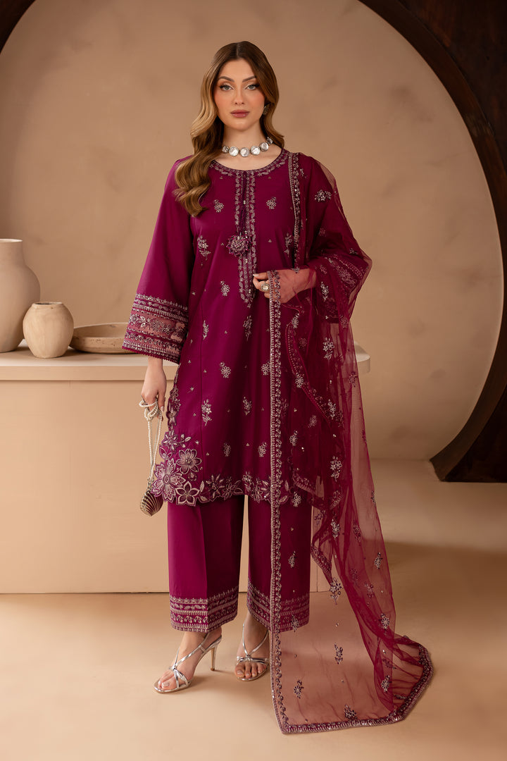 Wester 3Pc - Embroidered Lawn Dress