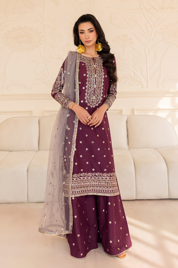 Lavish 3Pc - Embroidered Sharara Pret