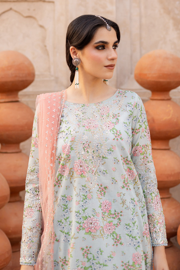 Zerin 3Pc- Printed Lawn Dress