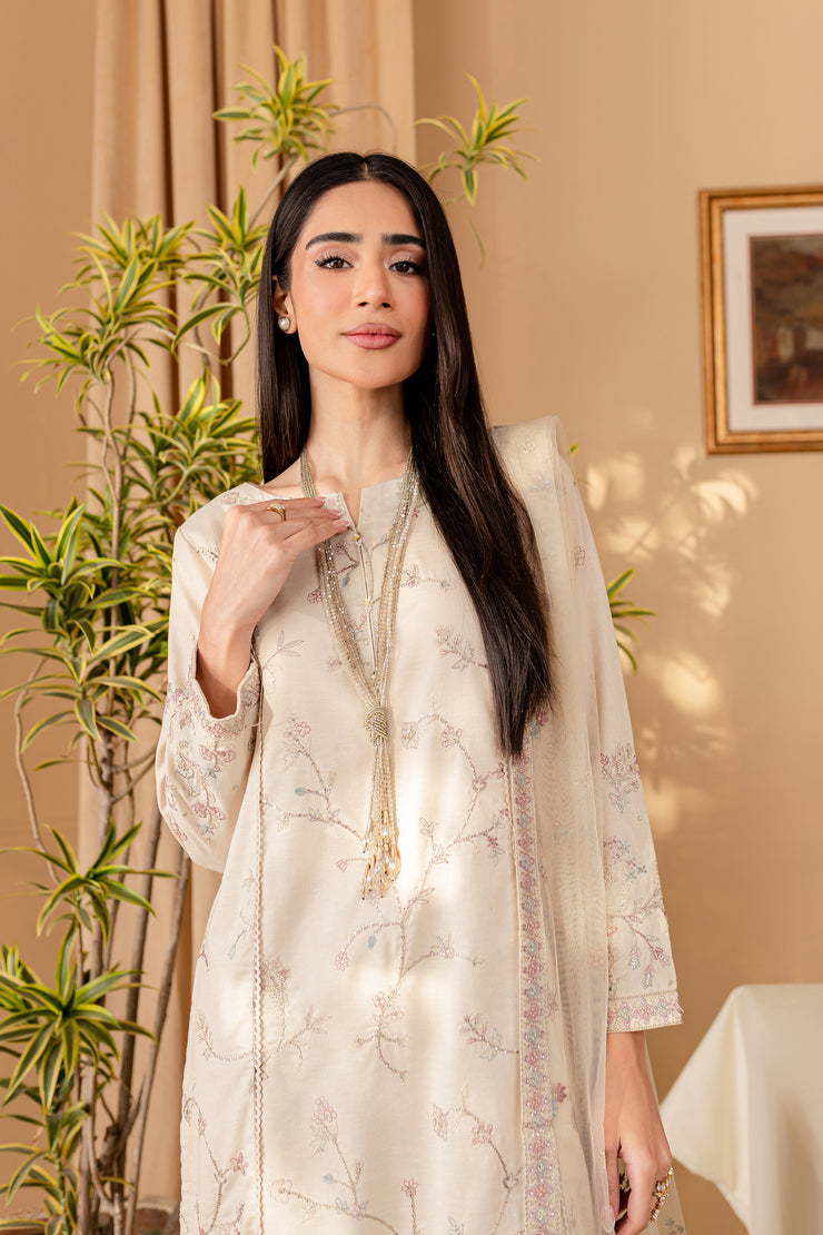 Aylin 3Pc - Embroidered Karandi Dress - BATIK