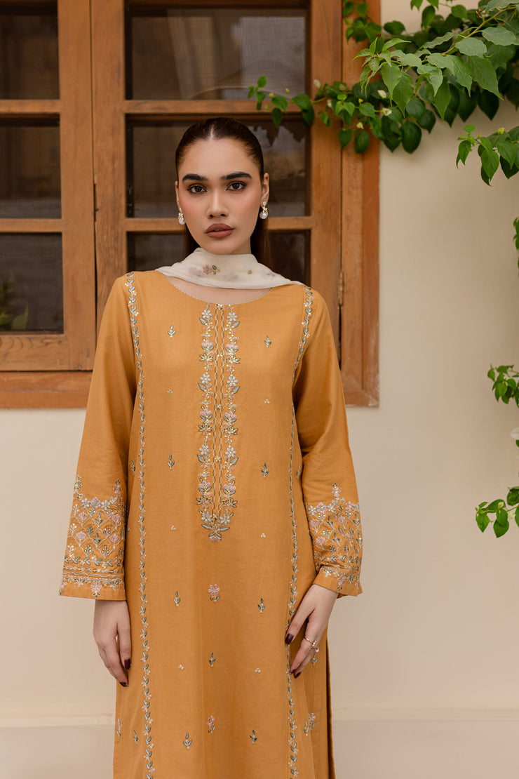 Erika 3Pc - Embroidered Khaddar Dress - BATIK