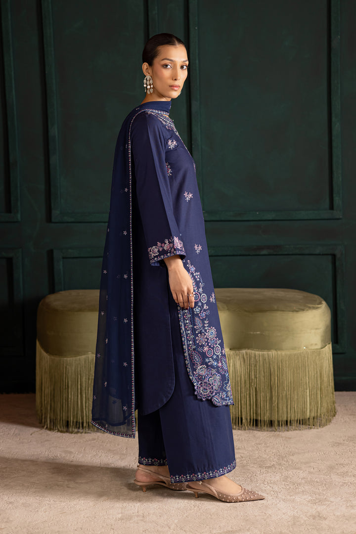 Dusky 3Pc - Embroidered Khaddar Dress