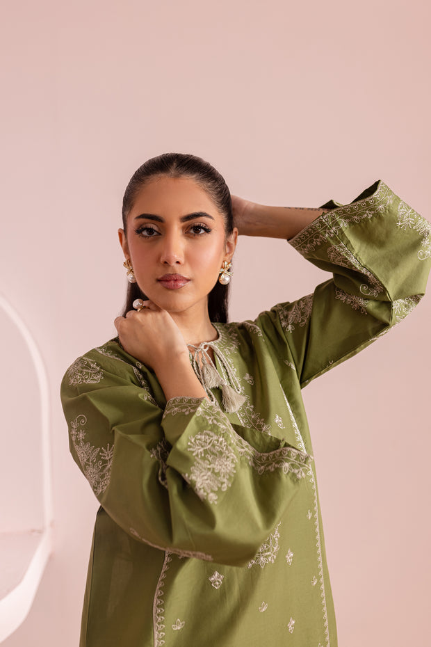 Grass Pearl 2Pc - Embroidered Lawn Dress - BATIK