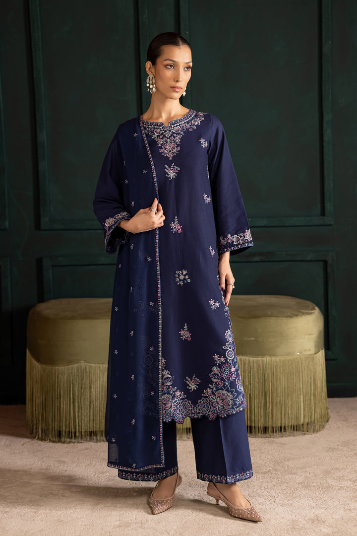 Dusky 3Pc - Embroidered Khaddar Dress
