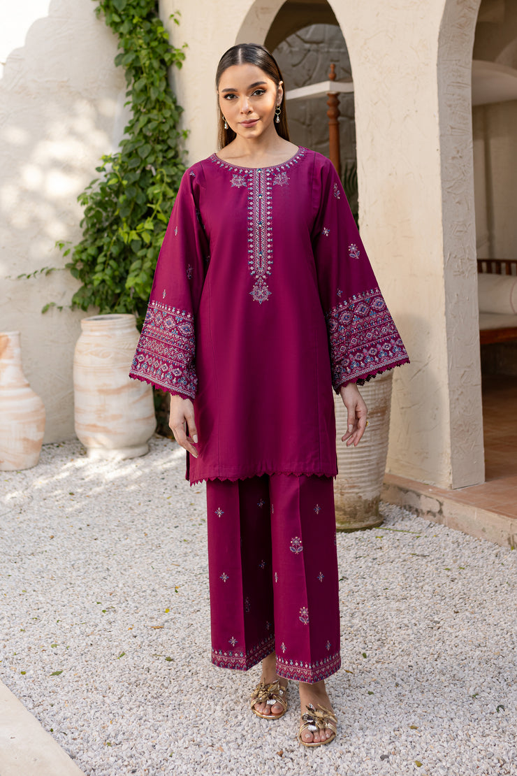 Kelesto 2Pc - Embroidered Khaddar Dress