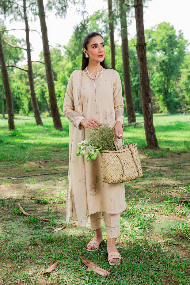 Saige 3Pc - Embroidered Karandi Dress - BATIK