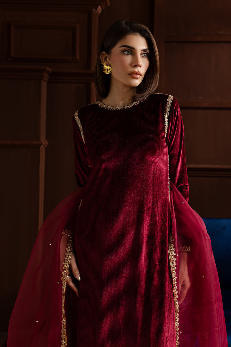 Daphnie 3Pc - Velvet Formal Dress