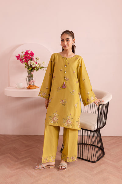 Lime Stitch 2Pc - Embroidered Lawn Dress - BATIK