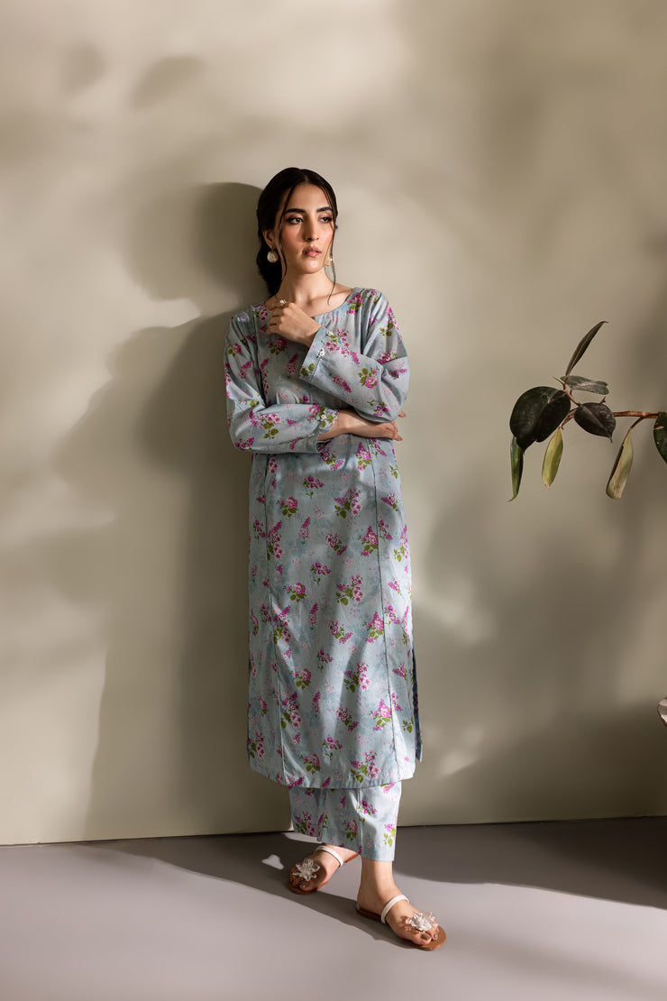 Elania 2Pc - Printed Lawn Dress - BATIK