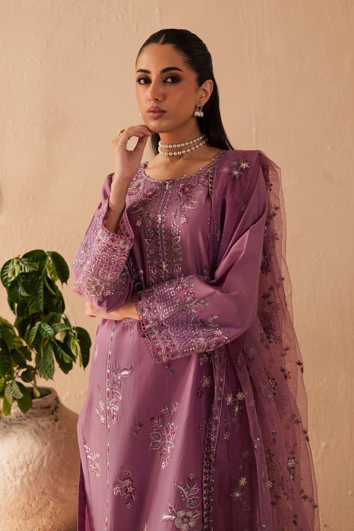 Lilac Glam 3Pc - Embroidered Solid Dress - BATIK