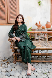 Verdant 2Pc - Embroidered Karandi Dress - BATIK