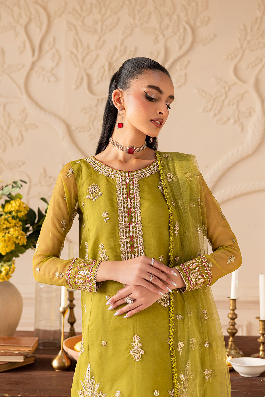 Halia 3PC - Embroidered Luxe Pret