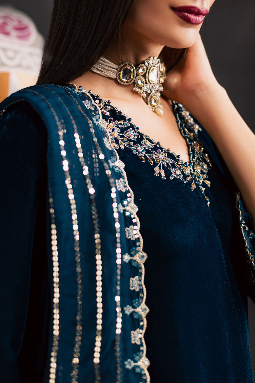 Taana Bana 3Pc - Velvet Luxe Pret