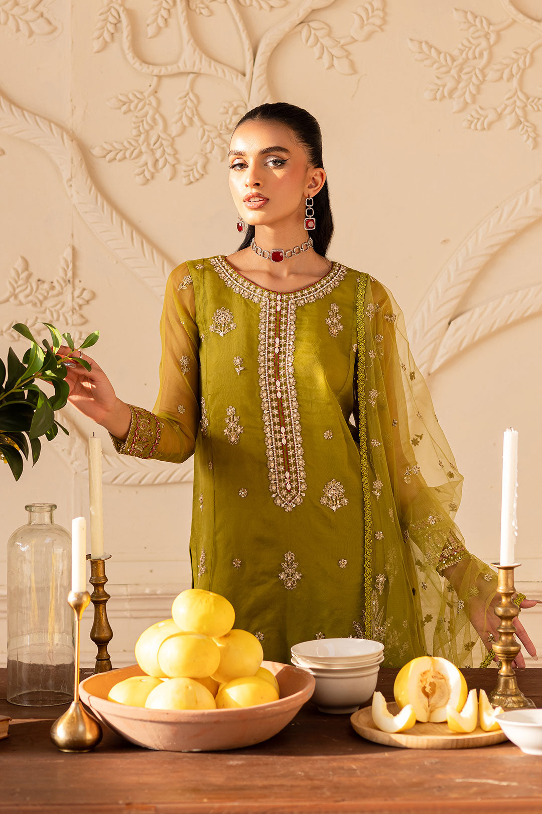 Halia 3PC - Embroidered Luxe Pret