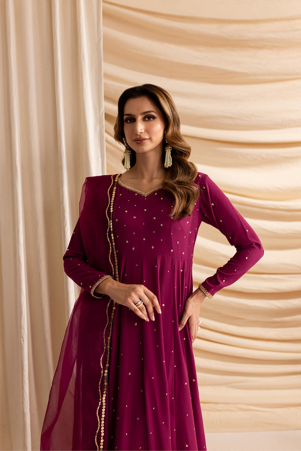 Magenta Fleur 3Pc - Formal Luxe PRET - BATIK