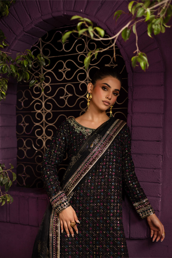 Aylin 3Pc - Embroidered Solid Dress - BATIK