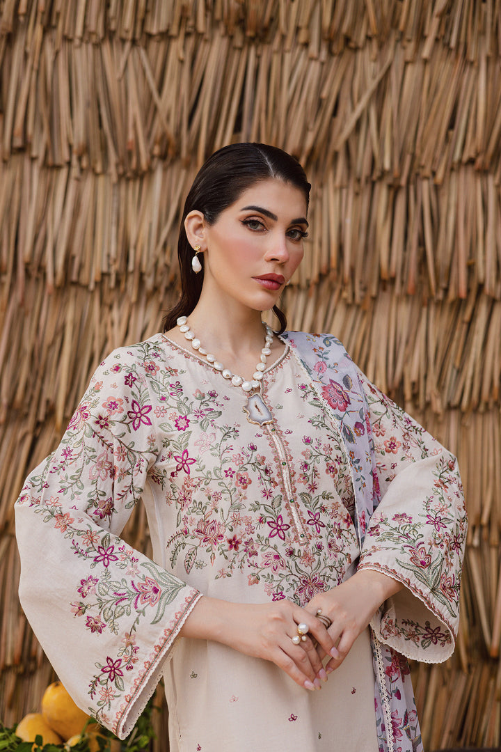 Dream Garden 3Pc - Embroidered Khaddar Dress