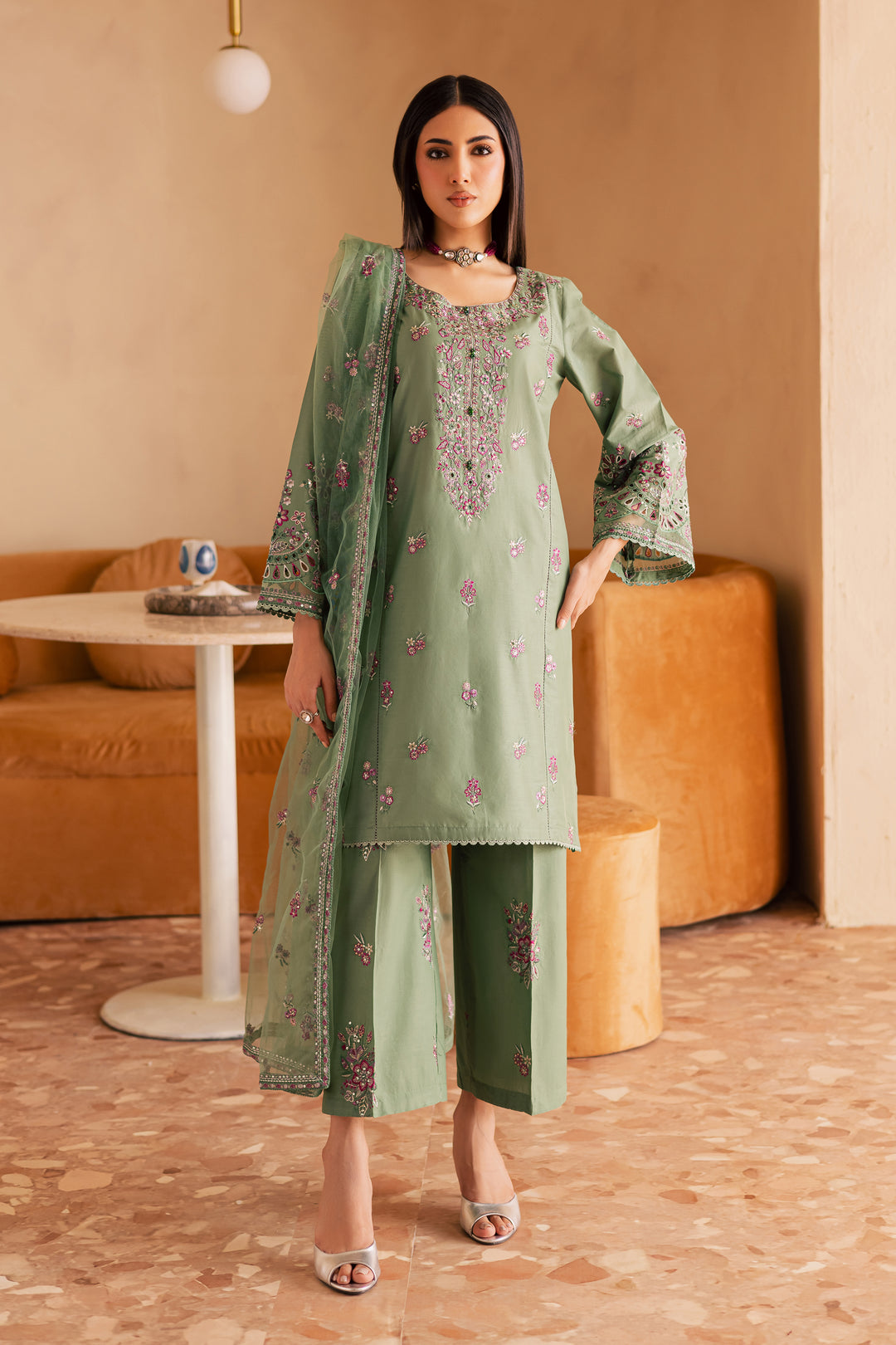 Paddle Pop 3Pc - Embroidered Solid Dress - BATIK