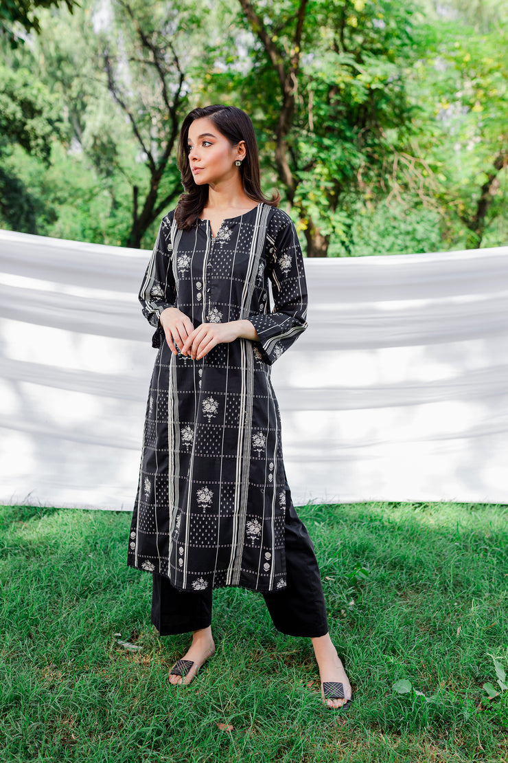 Black Morocco 2Pc - Printed Cambric Dress - BATIK