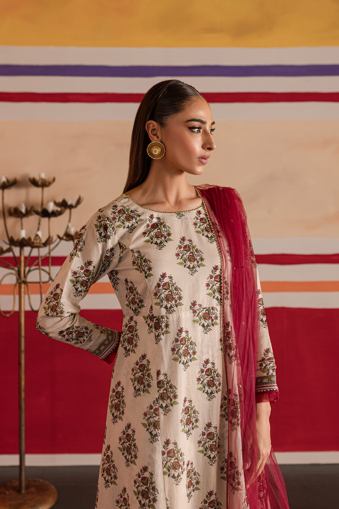 Jahan'Aara 3Pc - Printed Lawn Dress - BATIK