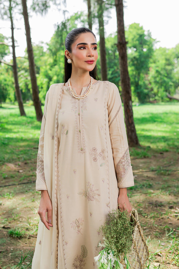 Saige 3Pc - Embroidered Karandi Dress - BATIK