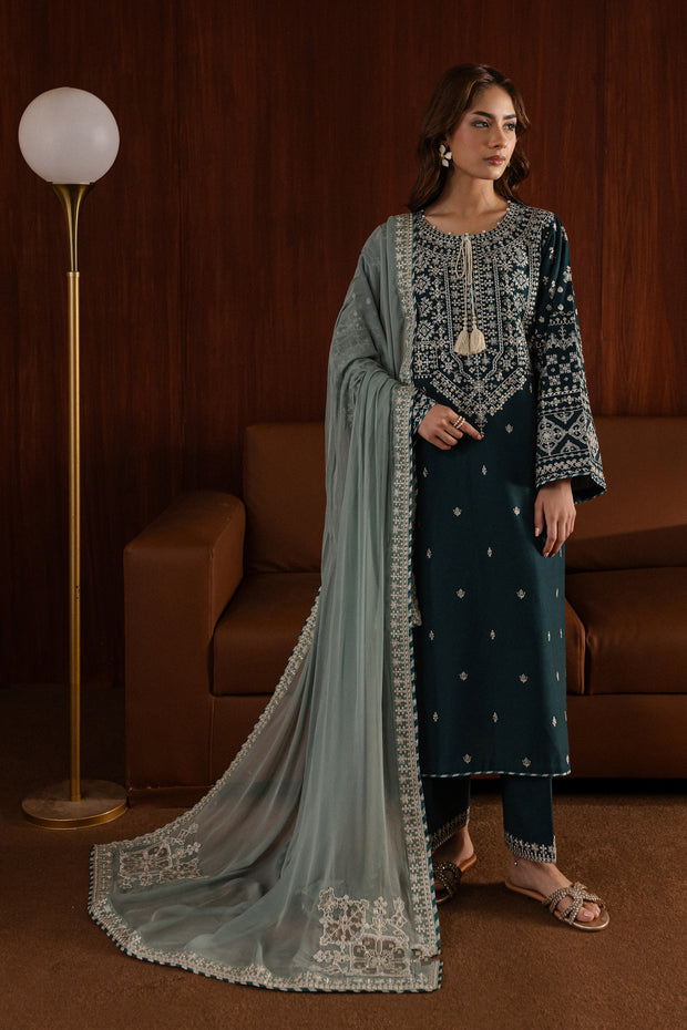 Ocean Jewel 3Pc - Embroidered Khaddar Dress