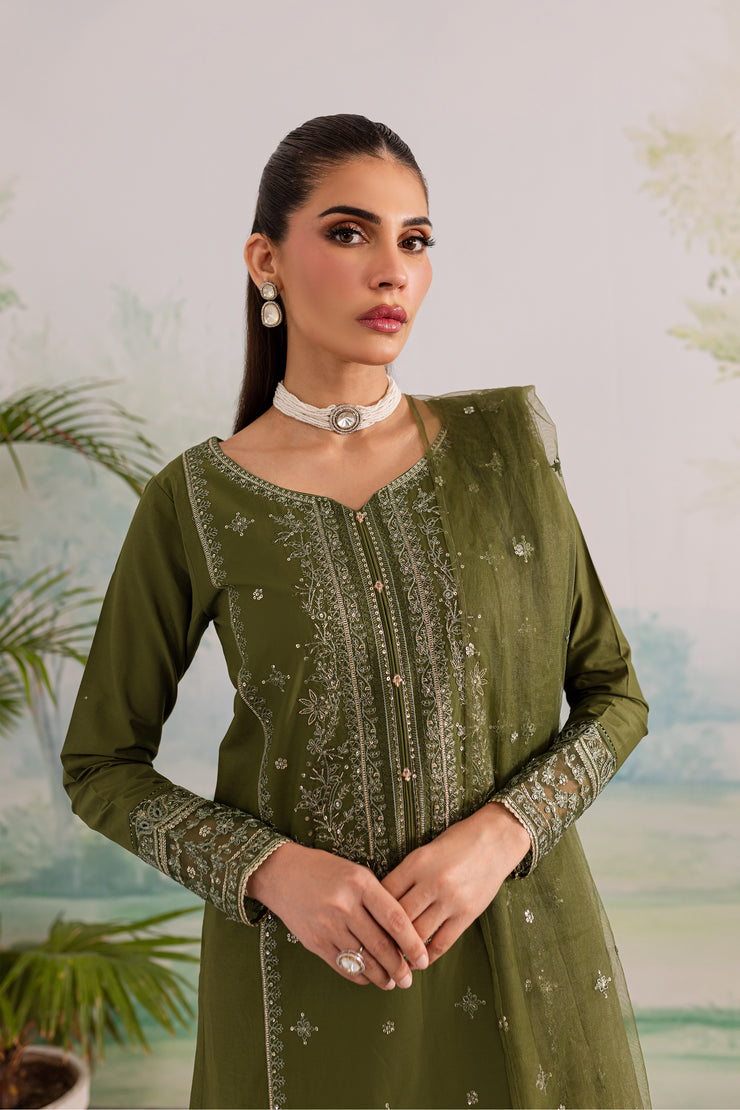 Key Lime 3Pc - Embroidered Lawn Dress - BATIK