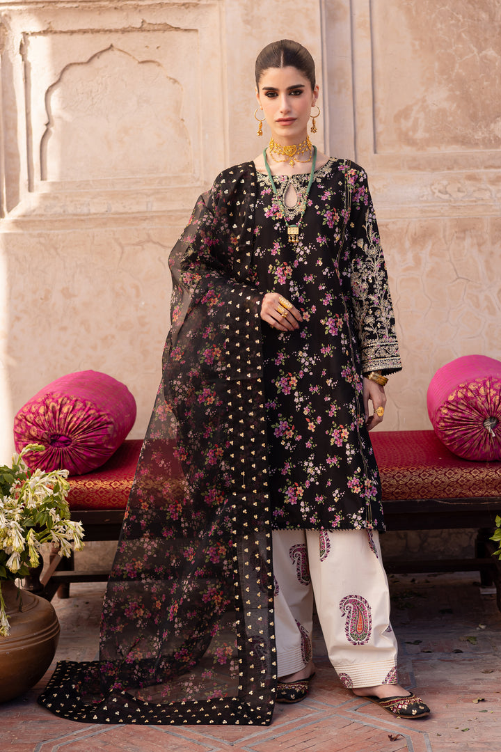 Black Jewel 3Pc - Printed Lawn Dress