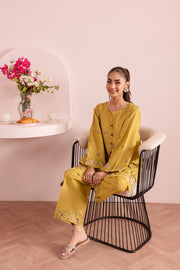 Lime Stitch 2Pc - Embroidered Lawn Dress - BATIK