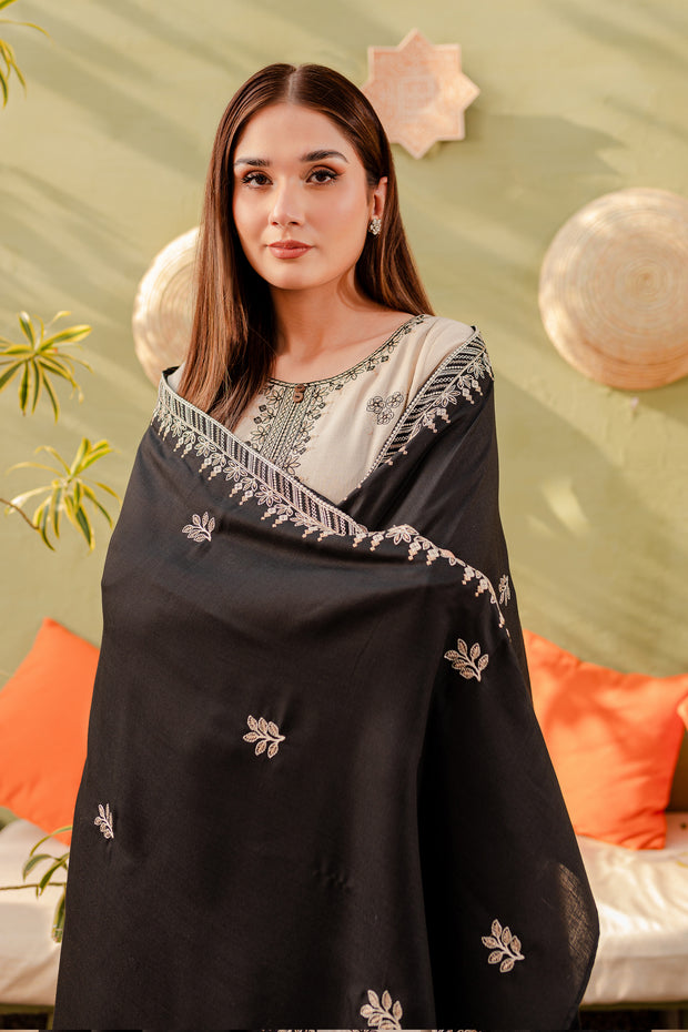 Rook 3Pc - Embroidered Karandi Dress - BATIK