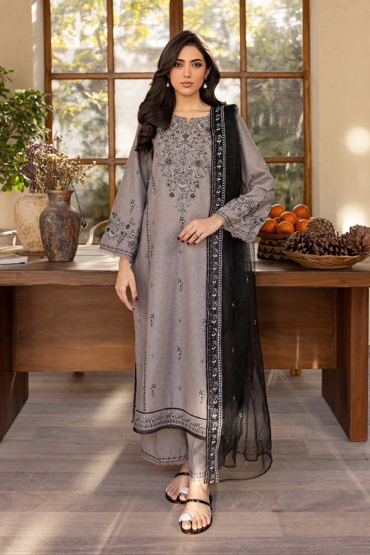 Welz 3Pc - Embroidered Karandi Dress - BATIK