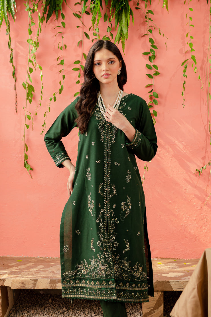 Liana 2Pc - Embroidered Khaddar Dress - BATIK