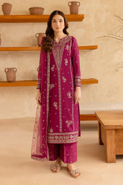 Ehaad 3Pc - Embroidered Lawn Dress