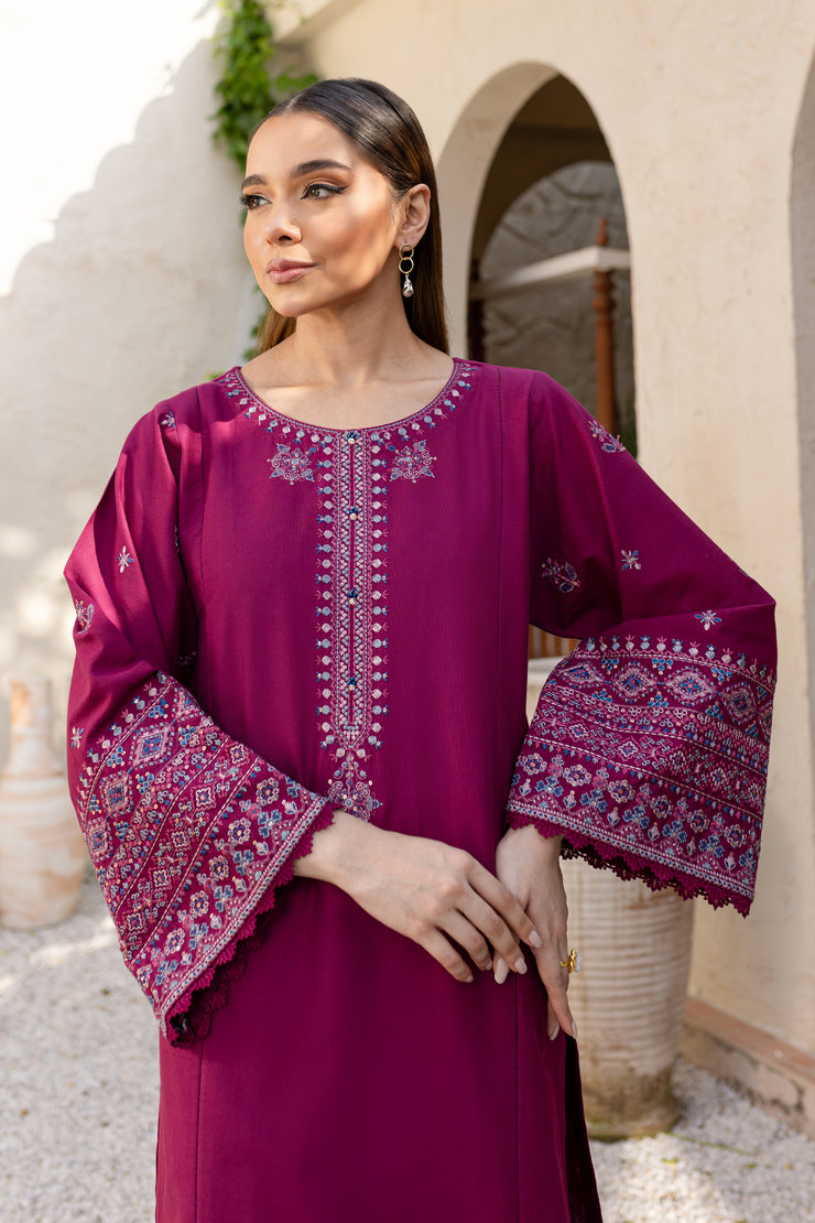 Kelesto 2Pc - Embroidered Khaddar Dress