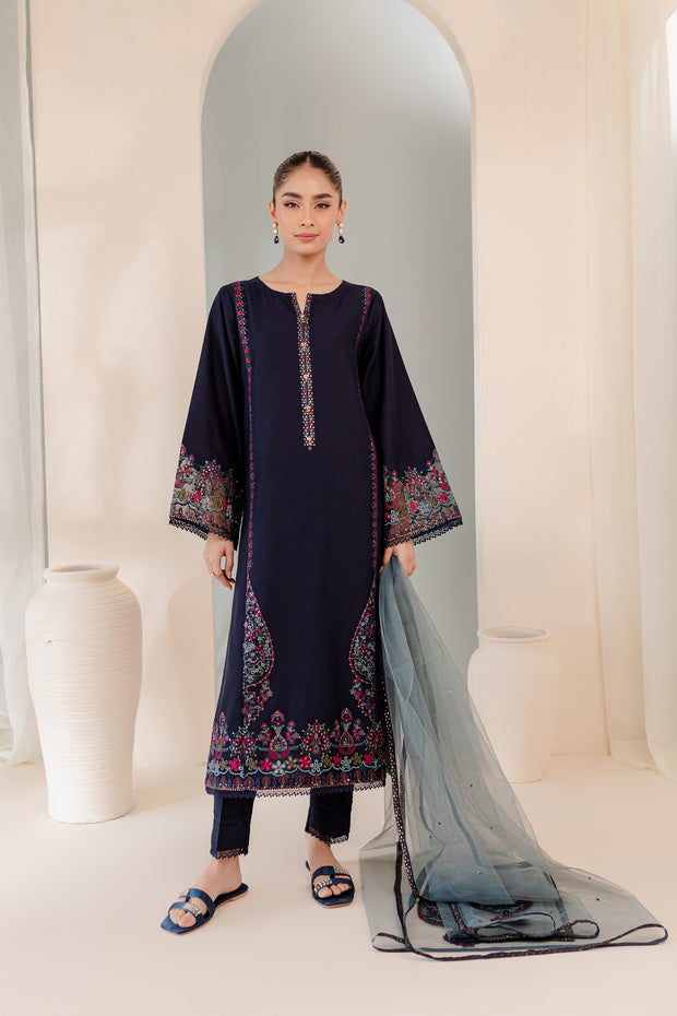 Couture 3Pc - Embroidered Karandi Dress - BATIK