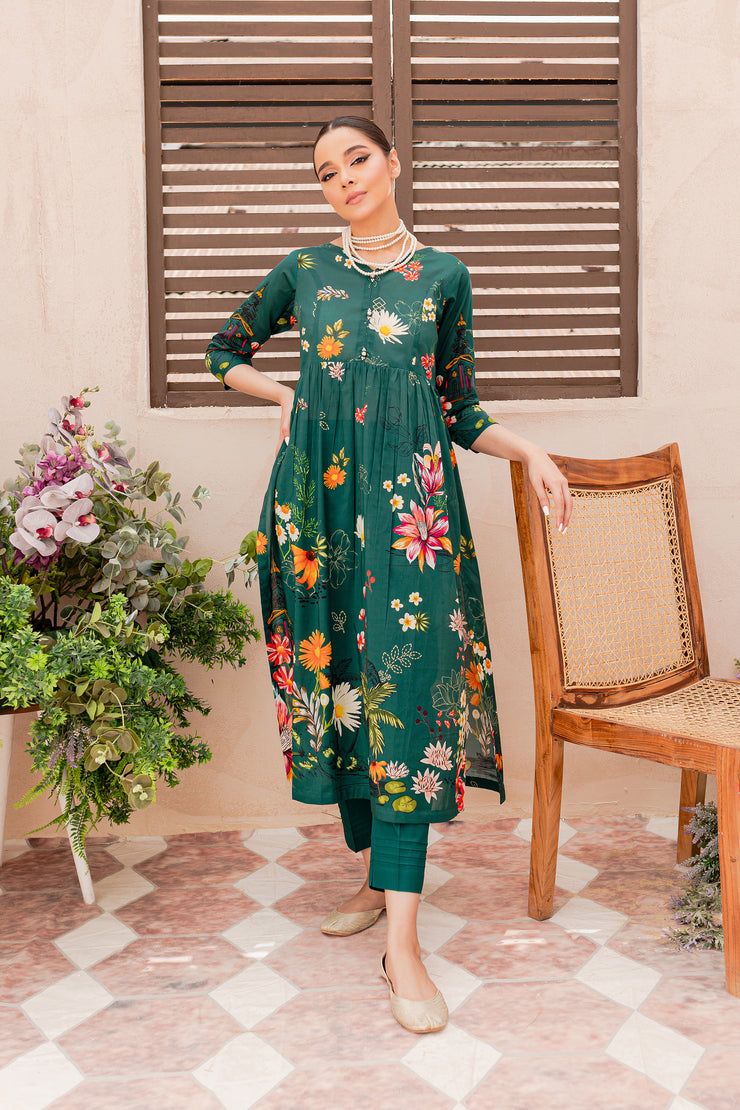 Dig. Teal Flower 2Pc - BATIK