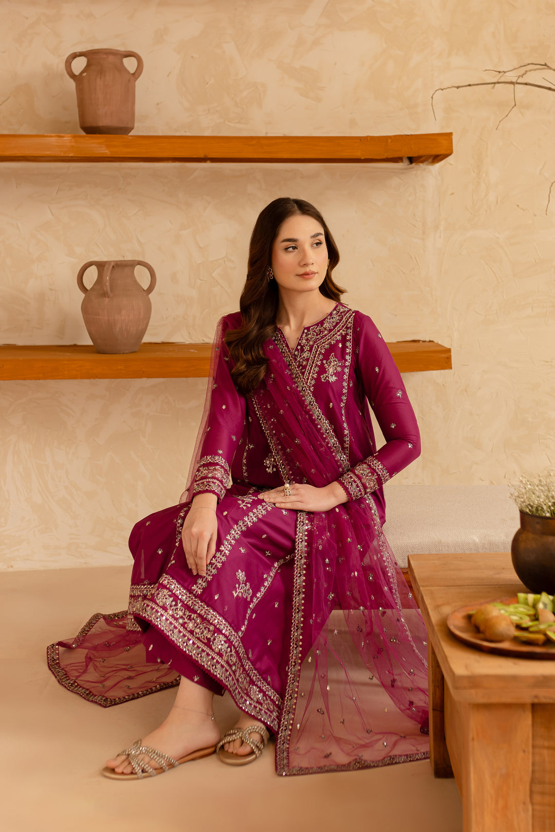 Ehaad 3Pc - Embroidered Lawn Dress